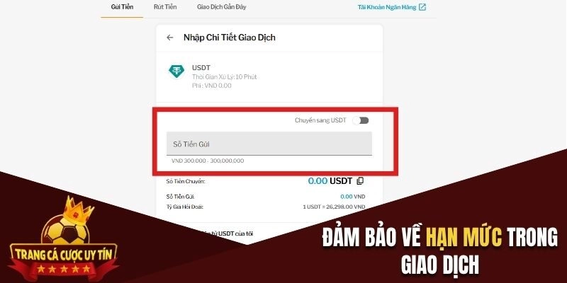 Đảm bảo về hạn mức trong giao dịch
