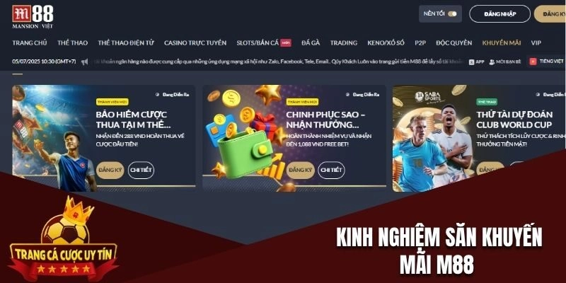 Kinh nghiệm săn khuyến mãi M88 cho người mới tại nền tảng