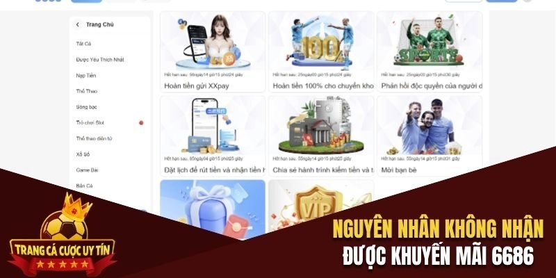 Nguyên nhân khiến hội viên không nhận được khuyến mãi 6686