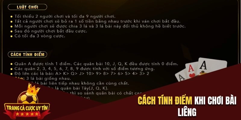 Quy tắc tính điểm trong cách chơi bài Liêng
